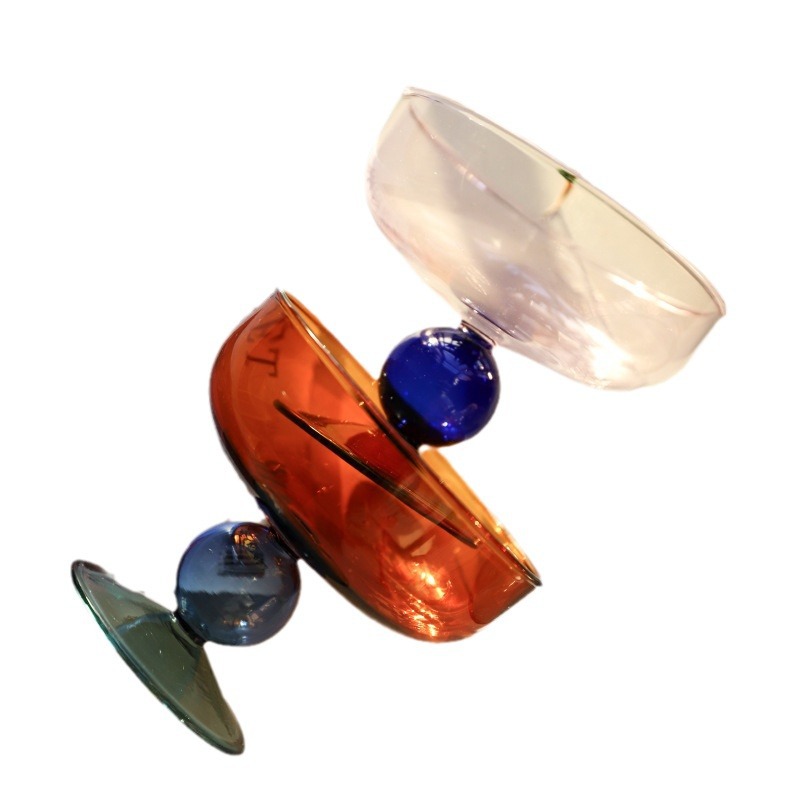 Tazón de vidrio multicolor estilo ins, para ensalada de frutas, sopa, vajilla, adulto/bebé, resistente a altas temperaturas