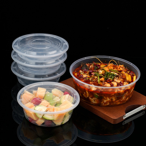 Thickened Large Round Takeaway Box for Disposable Tableware, Restaurant Takeout, Crayfish, Pickled Fish, Commercial Packing Round Basin