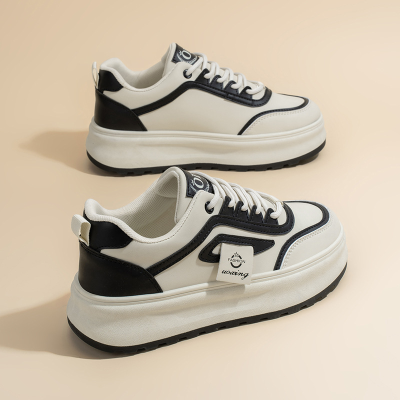 2025 primavera zapatos de mujer nuevos zapatos blancos transpirables mujeres ins versión coreana de todo fósforo plataforma deportiva casual zapatillas de deporte zapatos de moda image 7