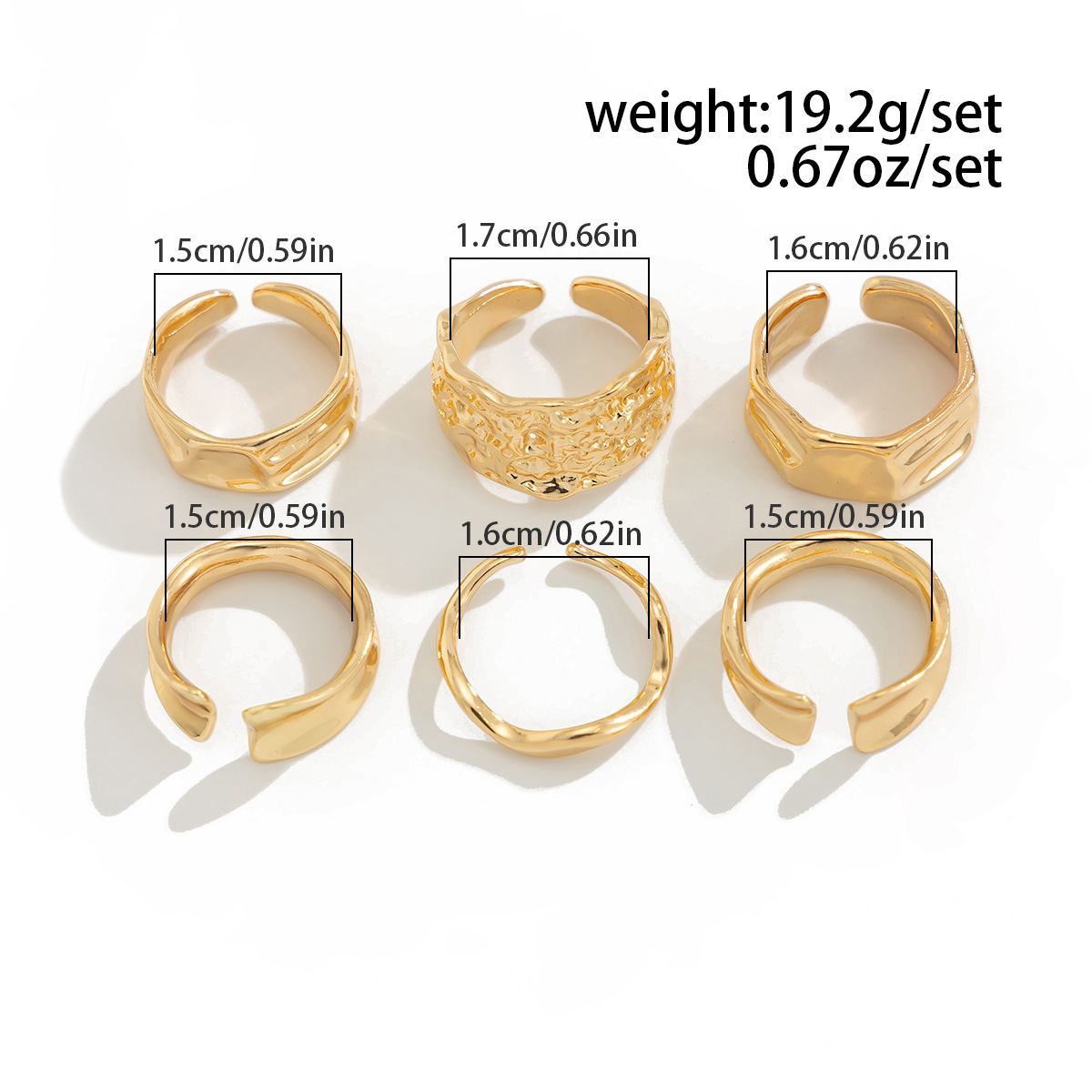 Casual, Daily Occasion Alloy Material Irregular, Solid Color, Bow Knot Pattern 1 Set Retro Classic Style Irregular Solid Color Bow Knot Alloy Plating Women's Adjustable Ring Open Rings