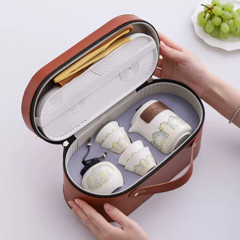 旅行茶具套装便携式陶瓷快客杯户外茶具泡茶壶商务礼品活动伴手礼