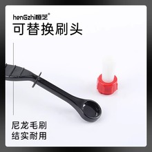 ✅咖啡机清洁刷 塑料长柄可拆卸更换冲洗刷头 咖啡机刷跨境咖啡配