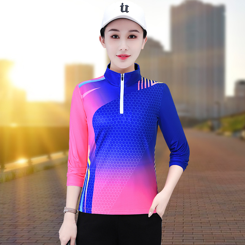 Quick-Drying Long-Sleeved T-Shirt for Women, New Spring and Autumn Clothing, High-End Loose Casual Belly-Covering Printed Shirt Top