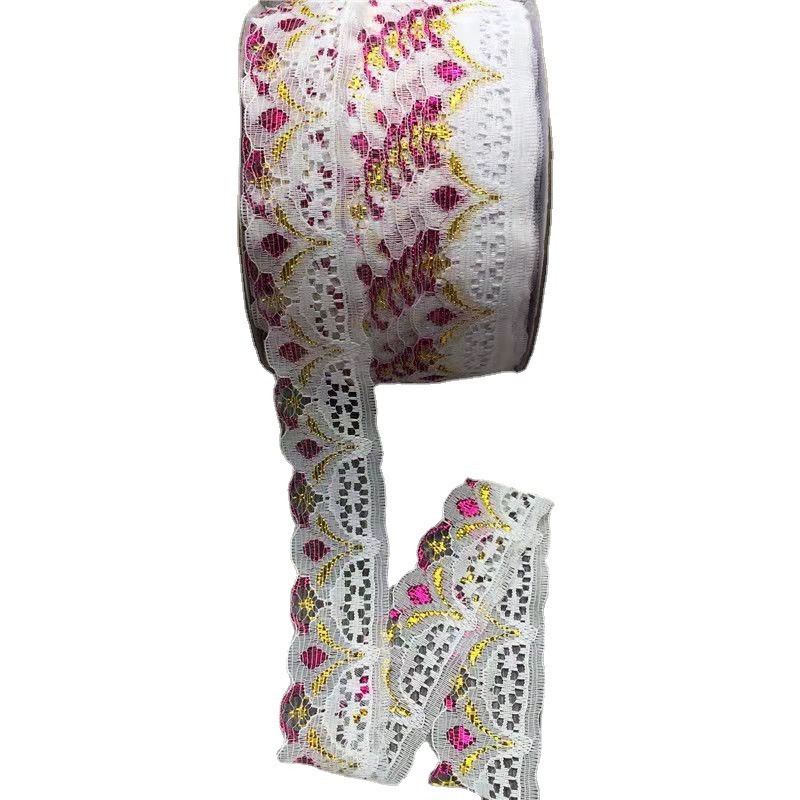 Inventario al por mayor colorido encaje hueco de bordes de Phnom Penh 2.8 cm de ancho ropa gorra decoración de tela para el hogar
