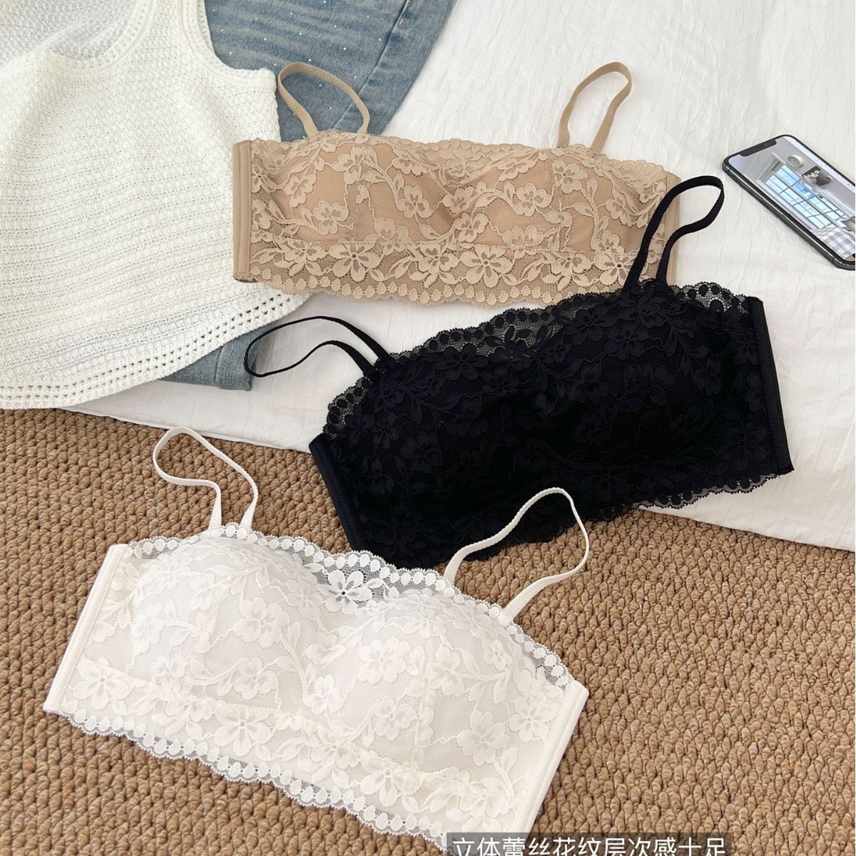 Japanese lace tube top