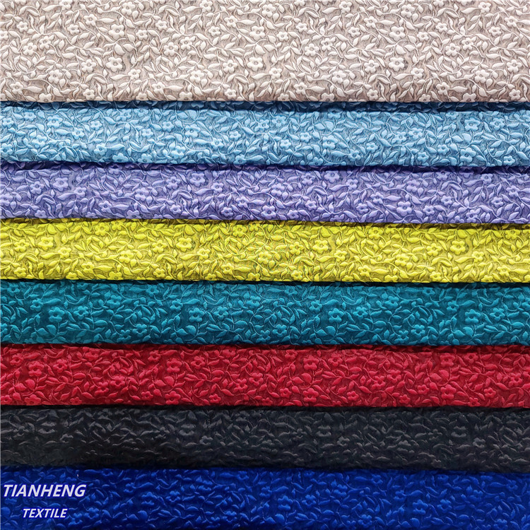 H-3101#春夏秋浮雕立体小花 浮雕色织挺阔蓬蓬裙时尚女装手作布料