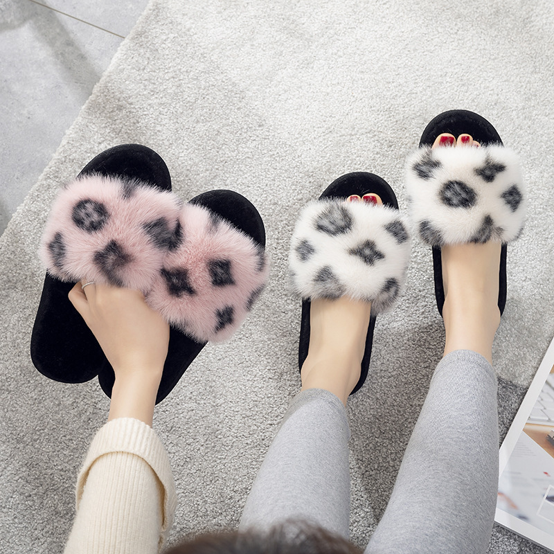 Light Luxury Cotton Slippers for Women, Comfortable for Autumn and Winter, Non-Slip, Warm, Indoor Plush Home Slippers for Winter