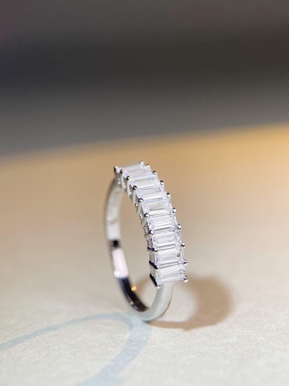 Fashion Rectangle Silver Plating Inlay Zircon Rings 1 Piece