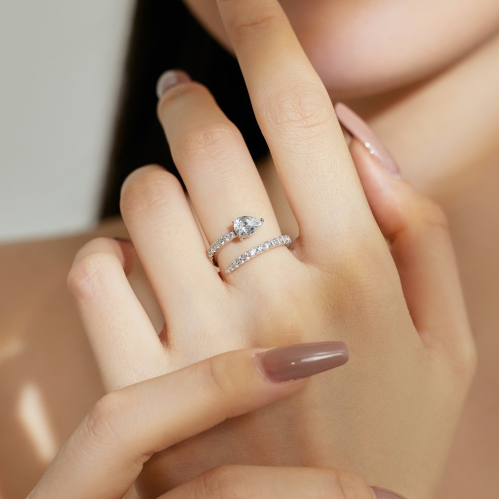 6g Weight Zircon Inlay Material Rings Classification 1 Piece Quantity Holiday, Daily Occasion 925 Sterling Silver Material Solid Color Pattern Women's Gender Inlay Design Simple Style, Classic Style Style 925 Sterling Silver Zircon Solid Color Rings 无