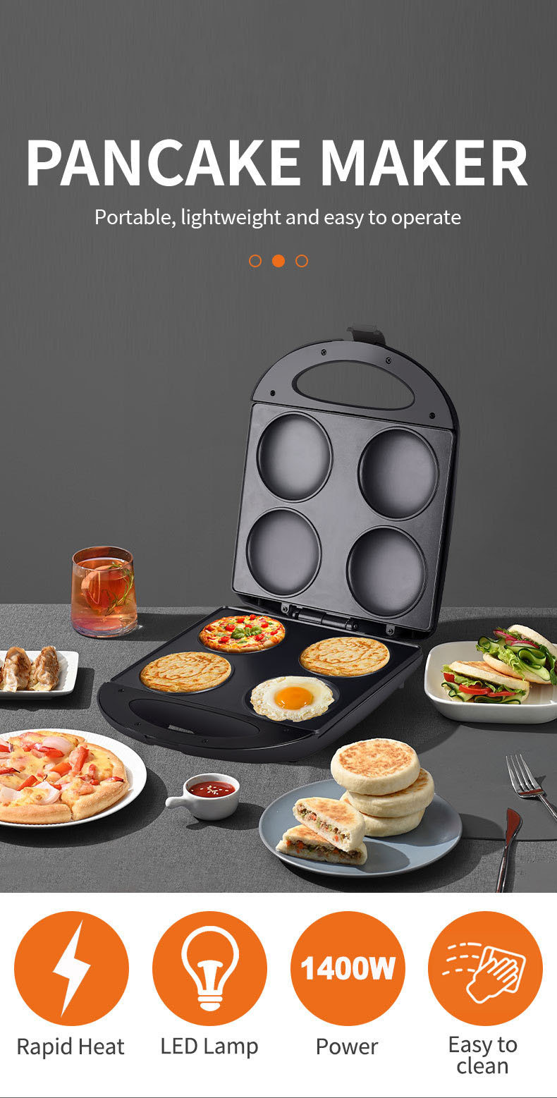 Cross-Border European Standard Maker Multifunctional Egg And Corn Pancake Arepas Make Breakfast Machine 1400W_voghion.com