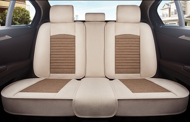 Car Seat Cushion, Universal for All Seasons, New Full-Coverage Car Seat Cover, Special Cushion, Summer Linen Fabric Cotton Seat Cover