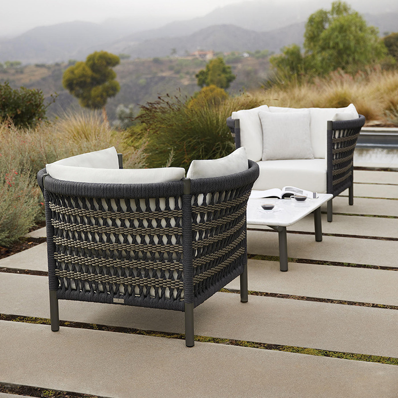 Ratán al aire libre sofá combinación diseñador creativo modelo Estilo nórdico jardín protección solar muebles