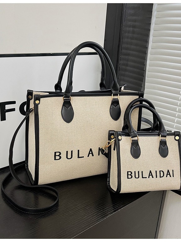 Bolsos para mujer 2026, nuevo estilo de moda, bolso tote de lona con logo bordado, bolso de mano de alta gama, bolso bandolera para el día a día