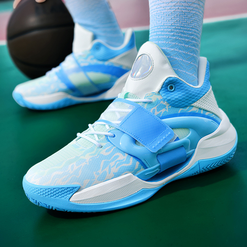 Neue Herbst-Basketballschuhe der 4. Generation, niedrig geschnittene Mesh-Kinder-Sneaker mit Klettverschluss für Herren, lässige Sportschuhe für Studenten_voghion.com