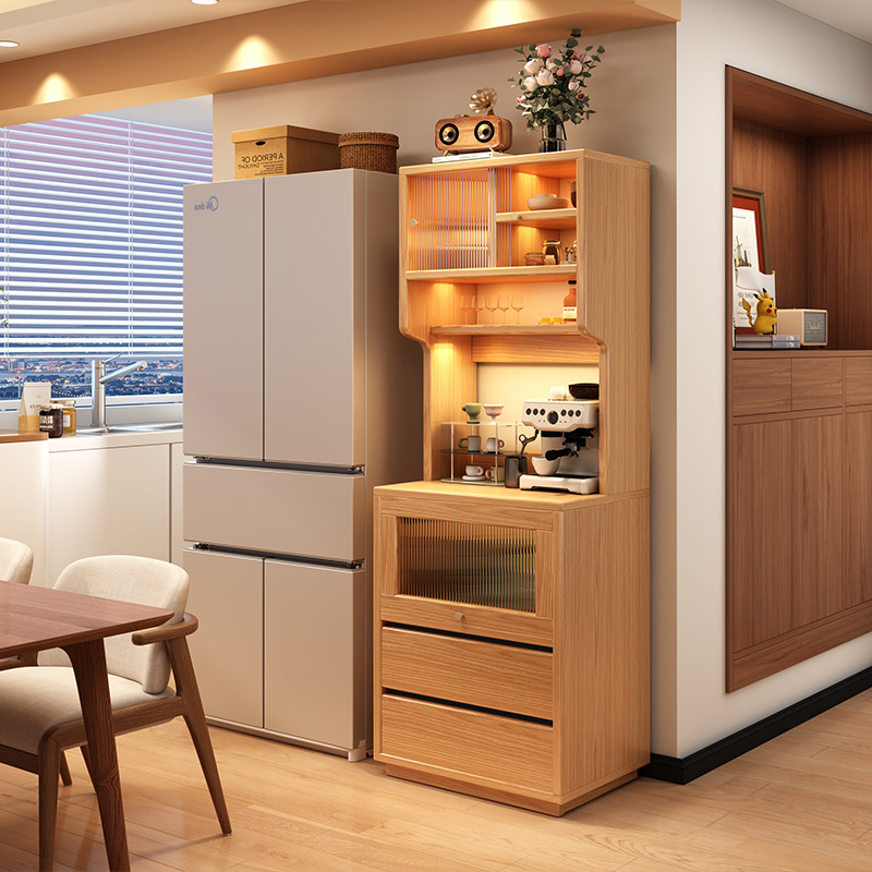 Armario de comedor contra la pared armario integrado armario de almacenamiento sala de estar nuevo armario de madera maciza armario de café armario de té
