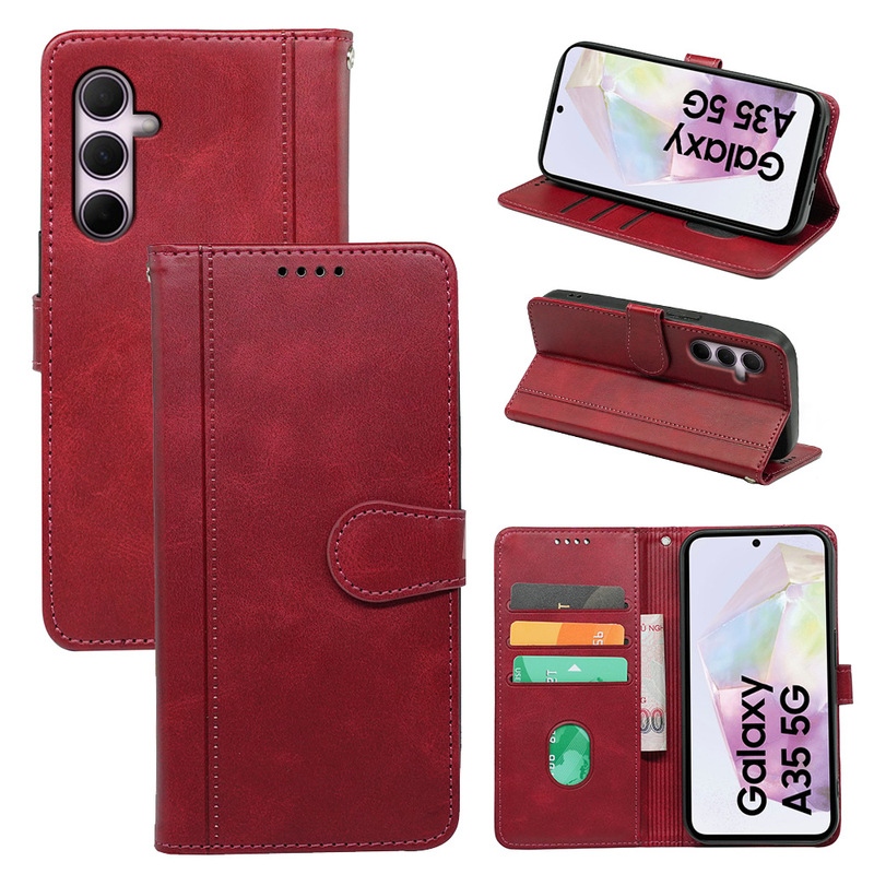Suitable for Samsung S25Plus Mobile Phone Leather Case Samsungs23 Wallet S21 Flip Calfskin Mobile Phone Protective Case