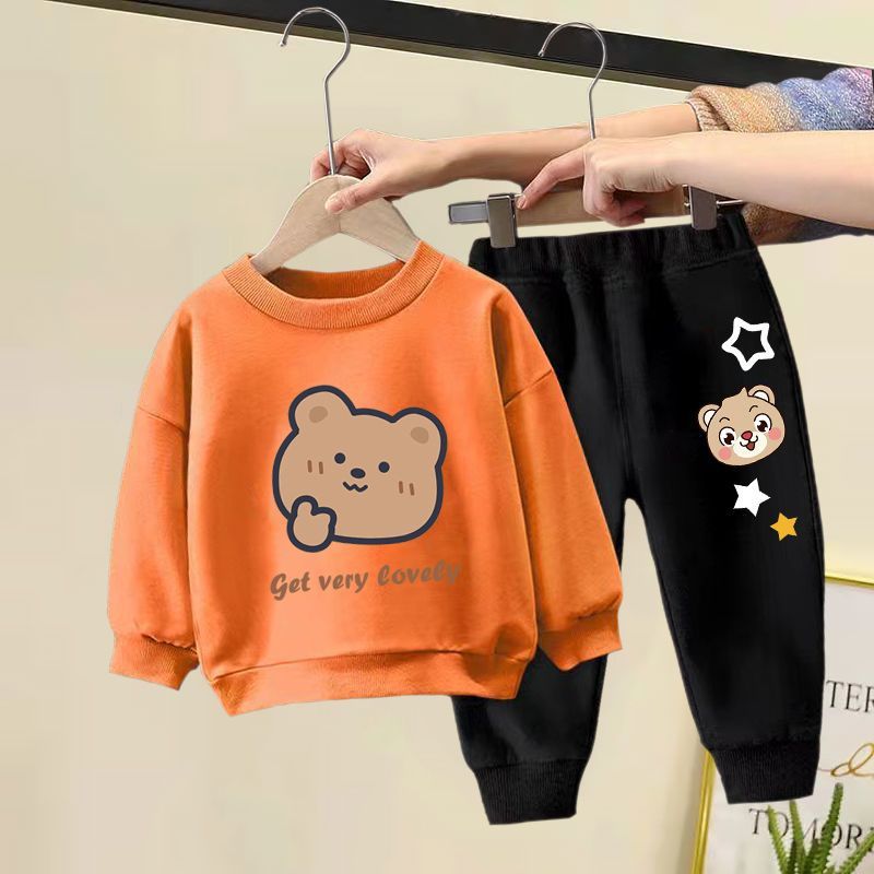 Set Moda Autunno Straniero Ragazzi Ragazze Top a maniche lunghe Abbigliamento per bambini Bambino piccolo e medio_voghion.com