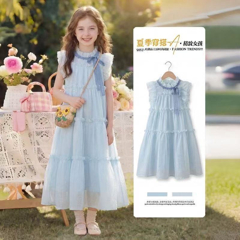 High-Quality Original Product, Large Quantity in Stock, Light Blue Refreshing Flutter-Sleeve Dress High-Quality Original Product, Large Quantity in Stock, Light Blue Refreshing Flutter-Sleeve Dress