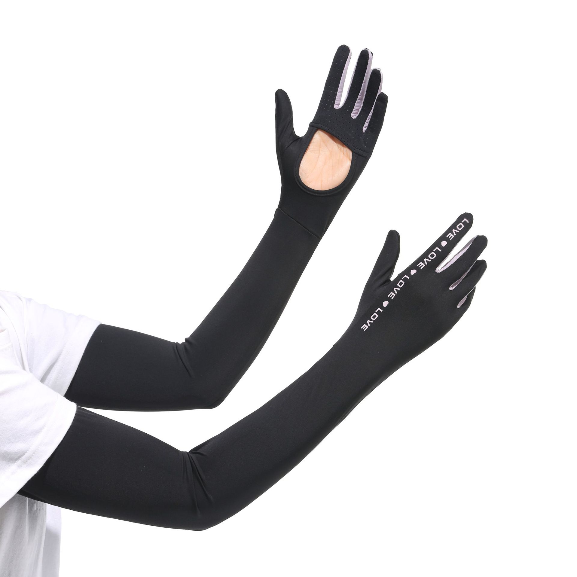 Mangas de hielo de protección solar alargadas, protección UV para mujeres, conducción al aire libre, seda de hielo para mujeres, ciclismo de verano, mangas de protección solar para deportes