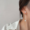 Earrings from pearl with tassels, chain, internet celebrity, bright catchy style