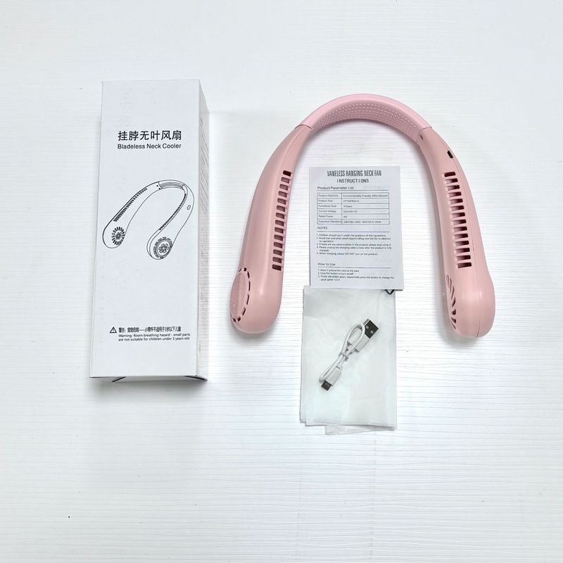 2025年型 首掛け扇風機 屋外用 曲げられる USB充電式 携帯型 長時間駆動 静音 羽根なしタービン|undefined