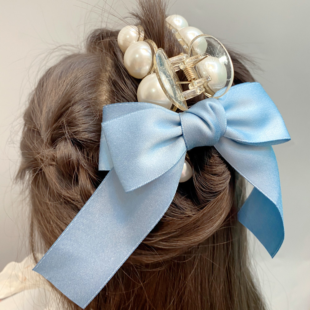 Korean style pearl bow catch clip wholesalepicture12