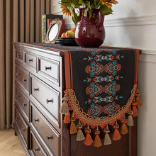 民族风桌旗轻奢民宿餐桌边柜长条盖巾客厅家用床旗搭旗盖巾床尾巾