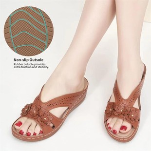 Cross-border Foreign Trade plus size Summer New Wedge Sandals Women's Fashionable Outer Wear Thick-soled Roman Sandals