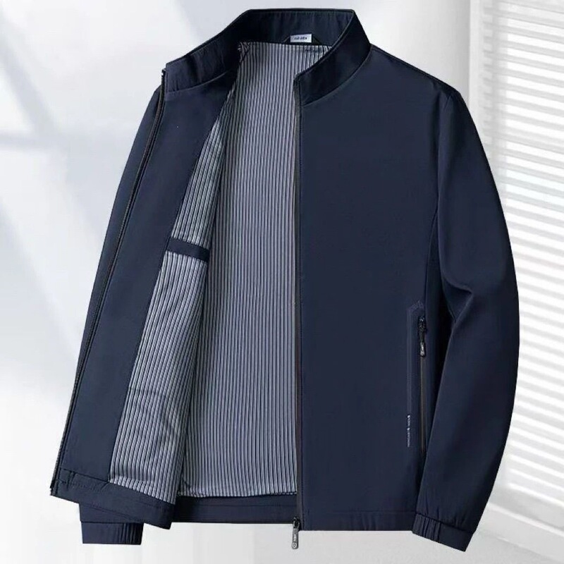 Middle-aged men's spring and autumn thin jacket, outerwear for middle-aged and elderly men, 40-50 year old men's jacket, large size, stand-up collar clothing Middle-aged men's spring and autumn thin jacket, outerwear for middle-aged and elderly men, 40-50 year old men's jacket, large size, stand-up collar clothing