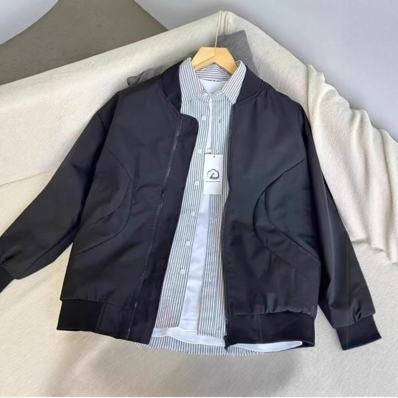 美式休闲潮牌棒球服男款外套春秋款设计感高级痞帅宽松工装夹克男|undefined