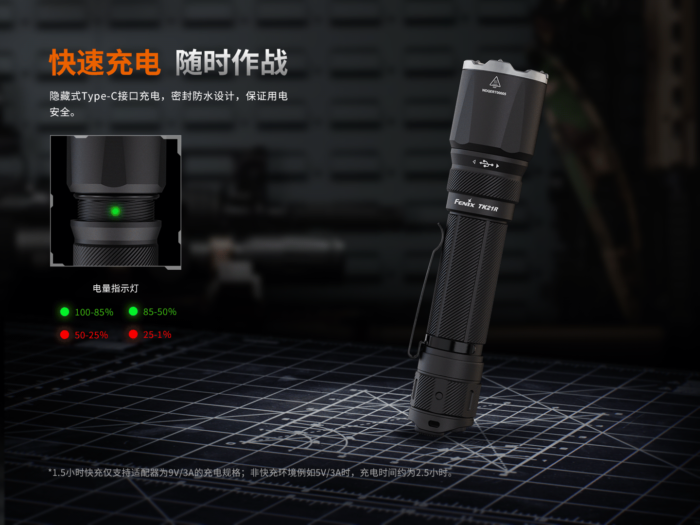 Fenix ​​Tk21R New Strong Light Rechargeable Ultra-Long Battery Life Large Capacity Outdoor Portable Flashlight