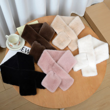 围巾女冬季百搭毛绒加厚围脖韩版纯色毛毛脖套少女可爱獭兔毛围巾