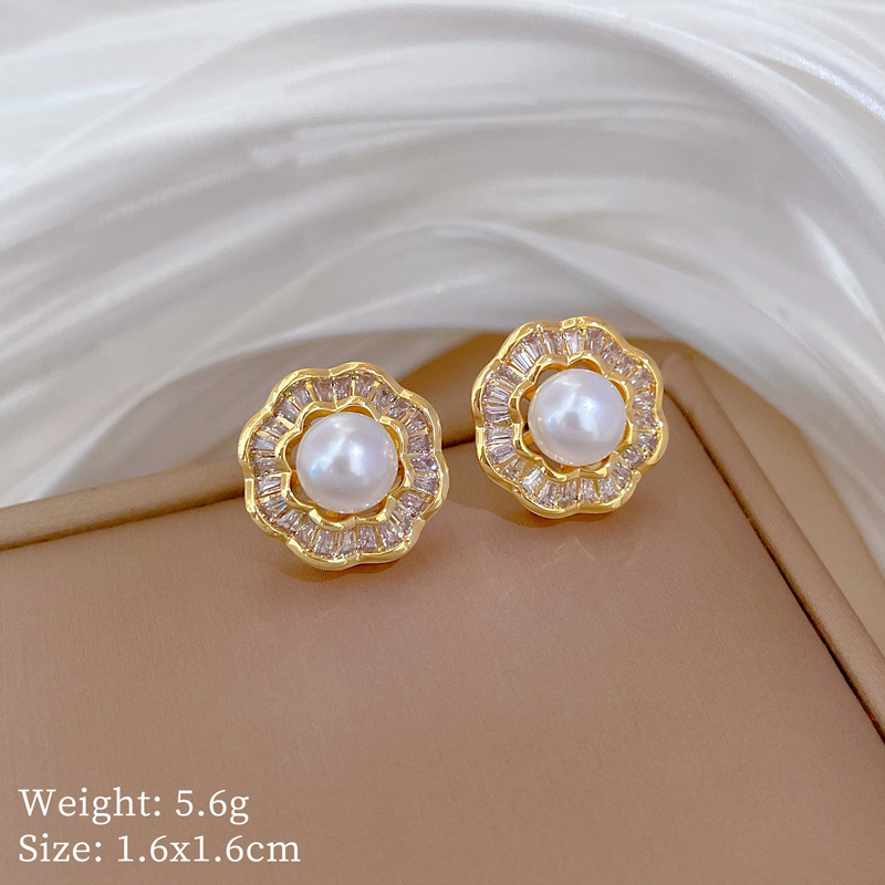 【 Titanium Steel 】 Necklace and earring set, light luxury and heavy industry, full of pearls and diamonds, personalized and elegant banquet earrings and necklaces pic 7
