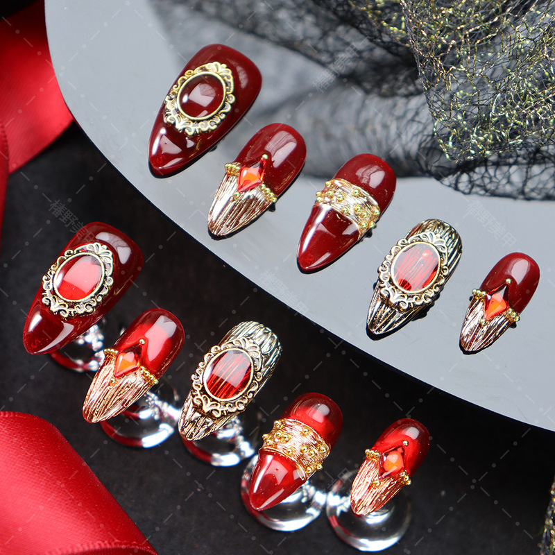 Cross-Border Wholesale of Nail Products, Popular in Europe and America, Exotic Style, High-End Palace-Style Nail Art for Women