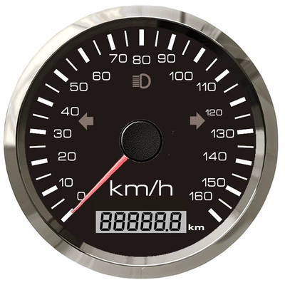 Motorcycle, automobile instrument - black-dial-stainless-steel-bezel-160kmh
