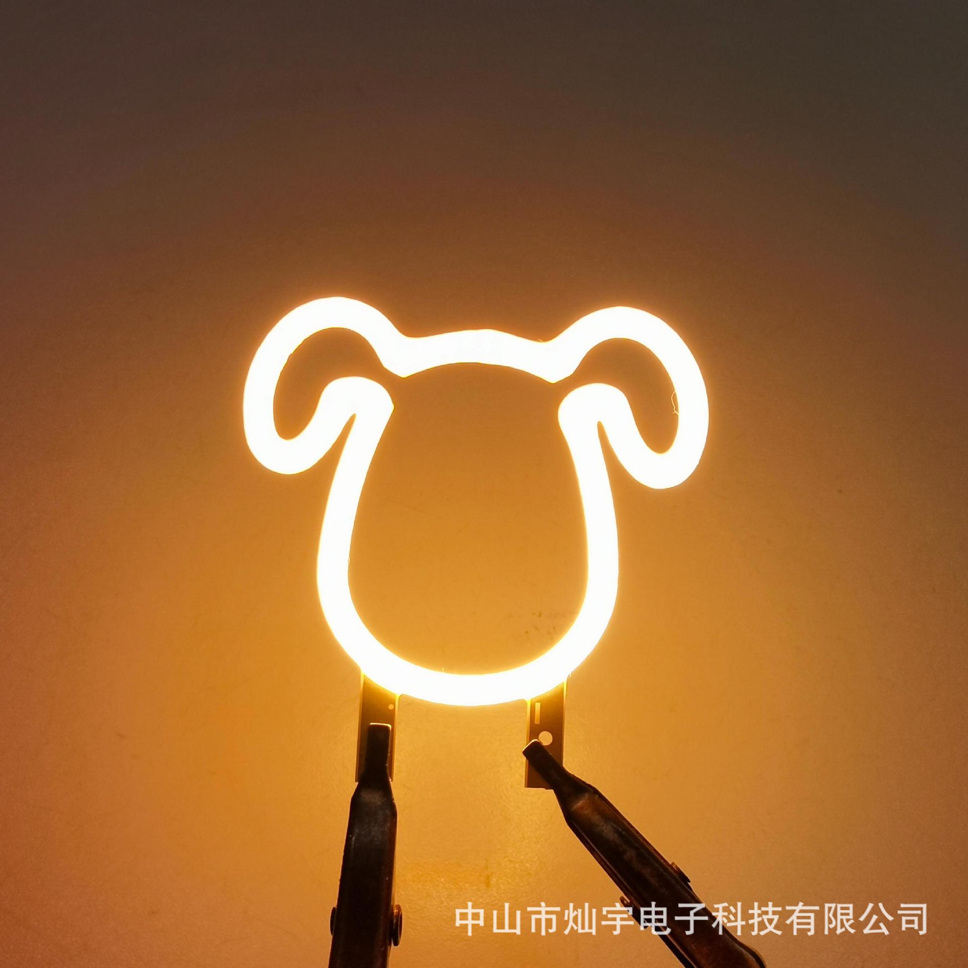 LED filamento de la forma 3V baja presión modelado patrón de dibujos animados atmósfera lámpara película Edison carta lámpara de filamento en stock