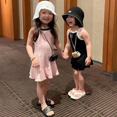 2022 summer Korean style girls suspender dress girls sister dress sleeveless dress ins children suspender dress