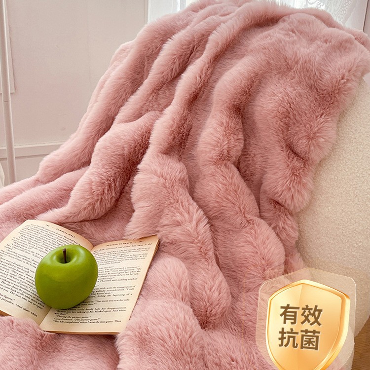 Manta de lana de conejo de lujo ligero, siesta de oficina, aire acondicionado, sofá, manta, engrosamiento de invierno, manta de terciopelo, manta de edredón pequeño