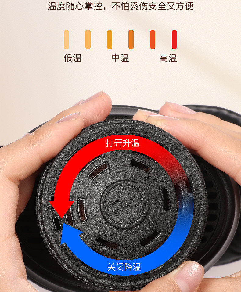 3-Head Ear and Head Moxibustion Device Set with 60 Moxa Cones for Home Use on Baihui GV20 and Ear Points quality and texture