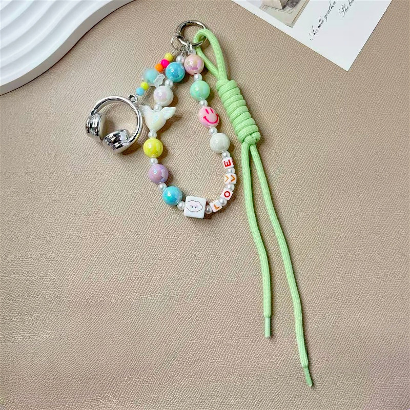 直播亚克力耳麦钥匙扣日韩风手工编织包包挂饰送闺蜜生日手机挂绳|undefined