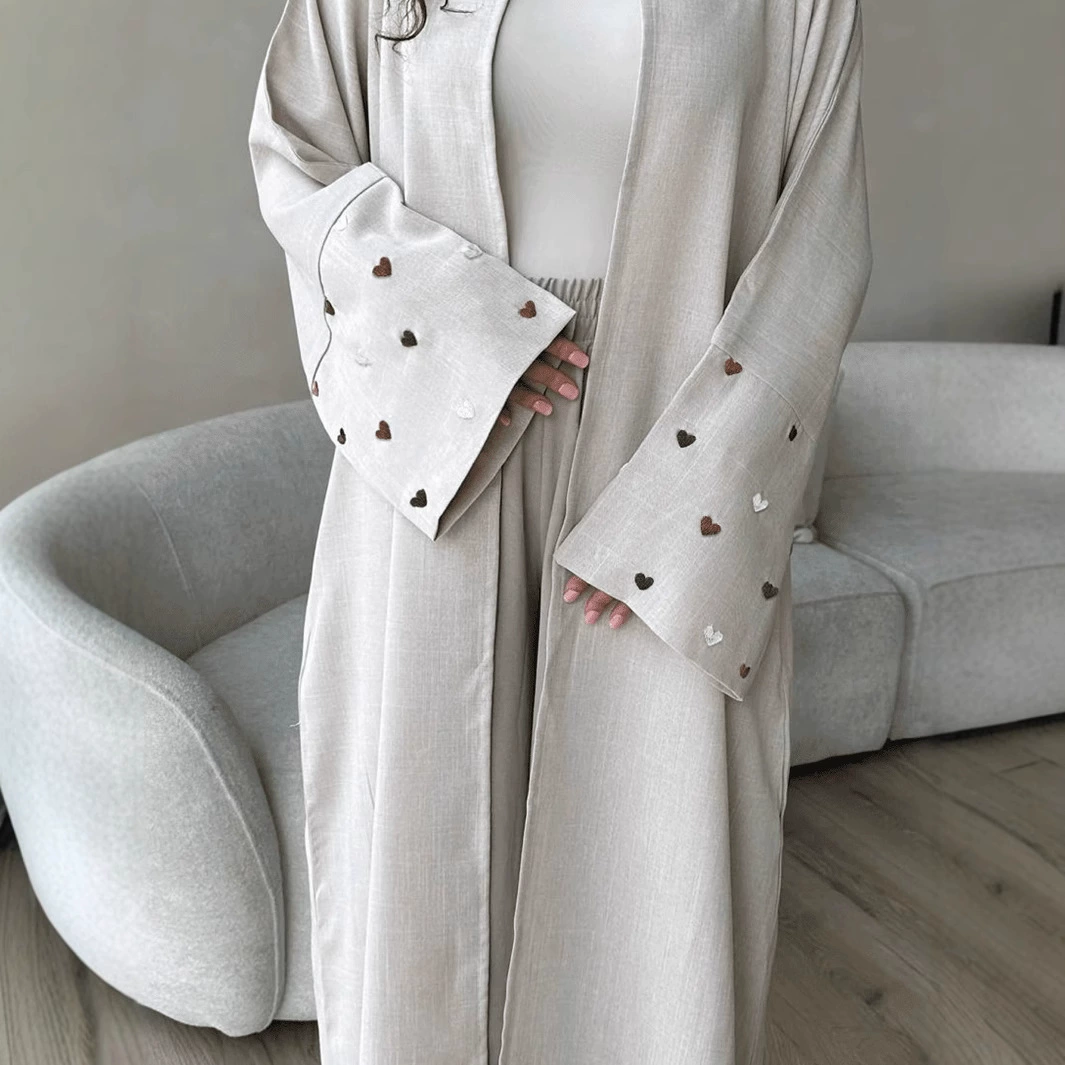 LN823 Юго-Восточная Азия TikTok темпераментные пригородные льняные манжеты любящая вышивка свободный длинный кардиган для женщин