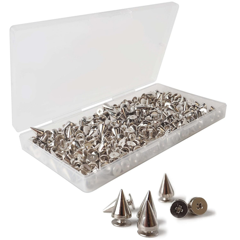 200 suit 9.5mm Stud Willow Tapered Leather Bullet Pointed Head Decorative Screw Metal Punk Rivet Pointed Stud