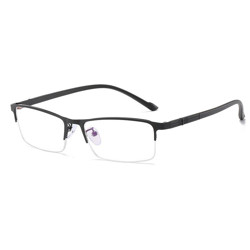 新型メーカーの金属ファッション半枠のブルーレイ防止老眼鏡男女通用高精細樹脂コーティングメガネ