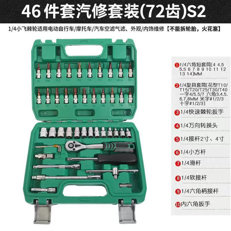 Wrench, fast tools set, 46 pieces, 53 pieces