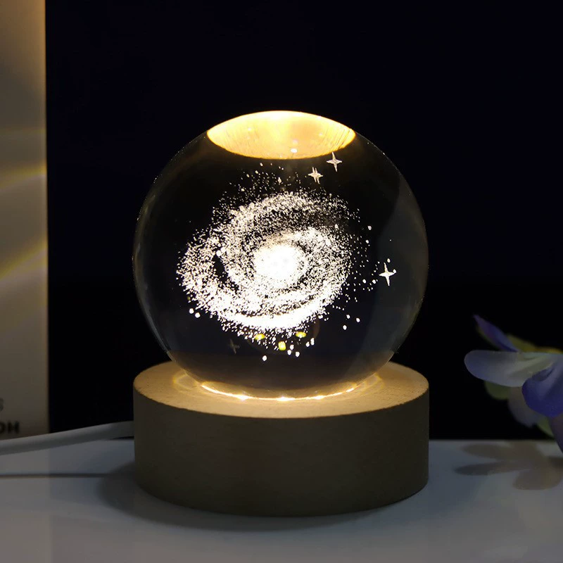 Креативный светящийся хрустальный шар Галактика может прийти к картине оптом Хрустальный внутренний резной шар подарок ночник настольные украшения