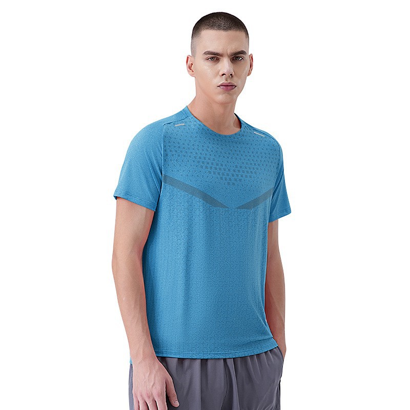 Impresión transfronteriza personalizada de súper fábrica LOGO deportes transpirables de alta elasticidad correr ropa de secado rápido equipo deportivo fitness t