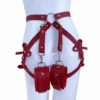 Burgundy--leather thong with bracelet hook