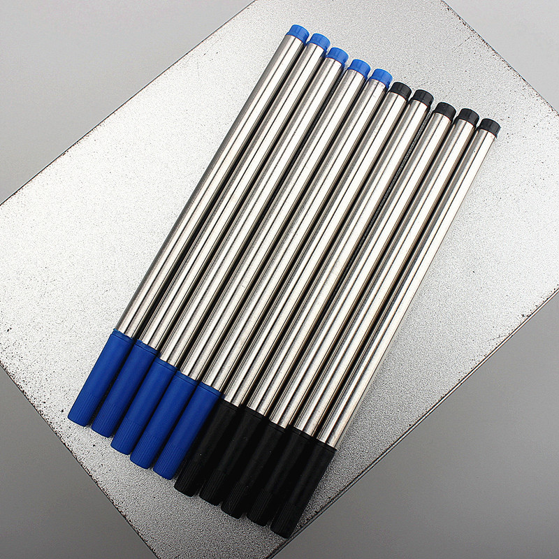Universal metal ball pen replacement refill spiral mouth water-based signature refill Black/blue spot wholesale
