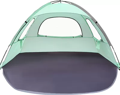 Outdoor camping party portable multi-person awning European and American popular seaside leisure sun protection breathable beach tent (Avtomobil dam çadırları) - emerald-210140115cm