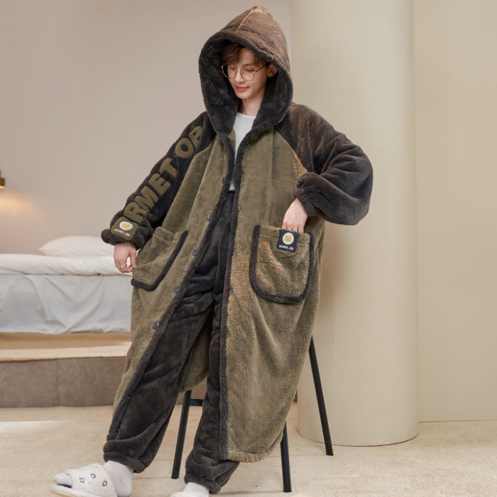 2025 pijamas de invierno de coral de vello de coral de tamaño grande juvenil 200 kg abrigo